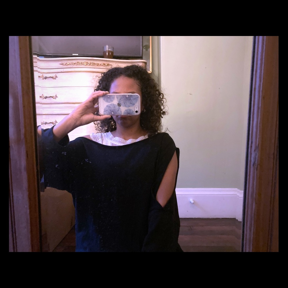 Black cut out sweater